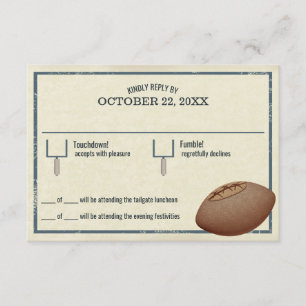  Football pass Bar Mitzvah Reply Card RSVP Kaartje
