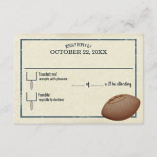 Football pass Bar Mitzvah Reply Card RSVP Kaartje