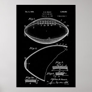 Football Patent Art, Amerikaans Football Patent, F Poster
