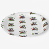 Football Patroon Eerste jaar Down 1st Verjaardag Papieren Bordje (Gekanteld)