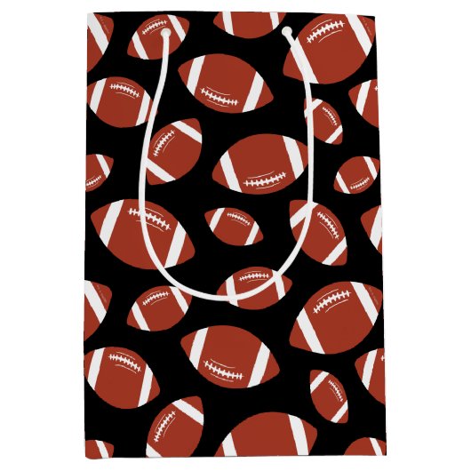 Football Patroon Medium Cadeauzakje (Voorkant)
