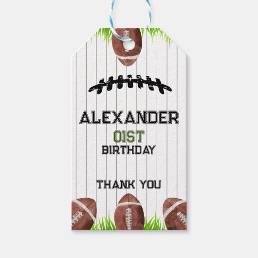 Football Patroon Verjaardag Cadeaulabel (Voorkant)