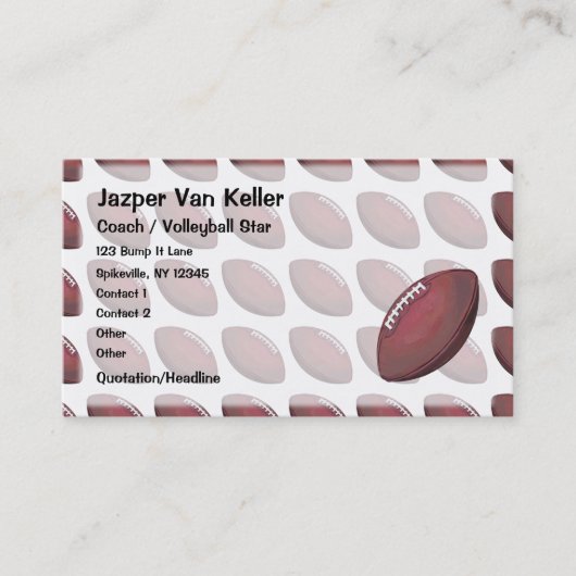 Football Patroon Visitekaartje (Voorkant)