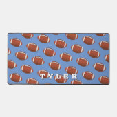 Football Pattern, personaliseer Vette Naam op Blau Bureaumat (Voorkant)