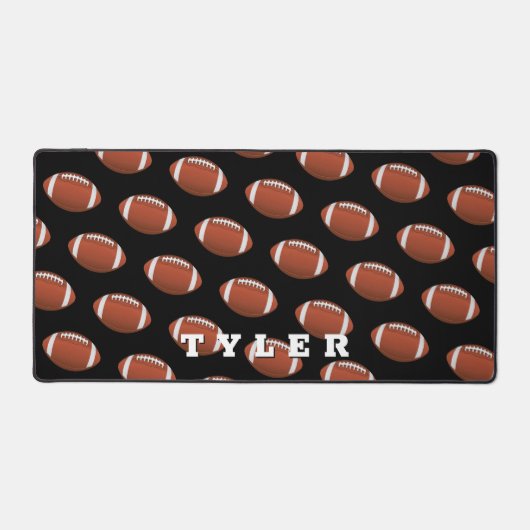 Football Pattern, personaliseer Vette Naam op Zwar Bureaumat (Voorkant)