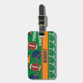 FOOTBALL personaliseert sport voor Athlete-patroon Bagagelabel (Voorkant verticaal)