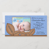 Football PHOTO Boy Geboorteaankondiging Aankondiging (Voorkant)