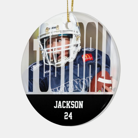 Football Photo Keepomwille Keramisch Ornament (Links)
