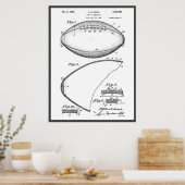 Football Pigskin 1939 Blueprint Patent Poster (Keuken)