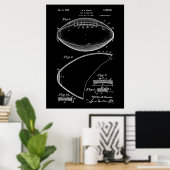Football Pigskin 1939 Blueprint Patent Poster (Thuiskantoor)