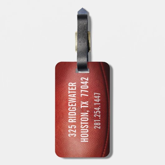 FOOTBALL PIGSKIN Custom Bagagelabel MONOGRAM (Achterkant verticaal)