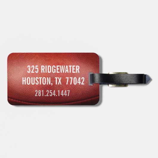 FOOTBALL PIGSKIN Custom Bagagelabel MONOGRAM (Achterkant horizontaal)