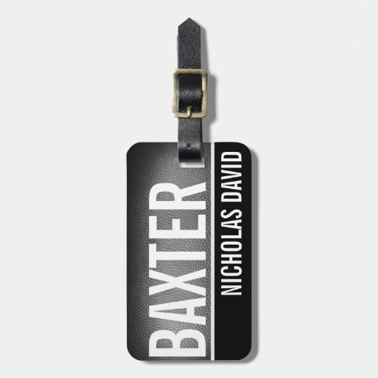 FOOTBALL PIGSKIN Custom Bagagelabel MONOGRAM (Voorkant verticaal)