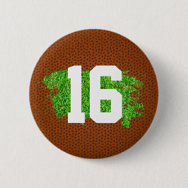 Football Pigskin Turf Number Sports Team Spirit Ronde Button 5,7 Cm