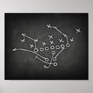 Football PLAYBOOK III Sign Chalk Print