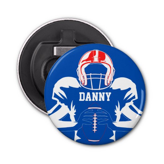 Football Player Aangepaste flesopening Button Flesopener (Voorkant)