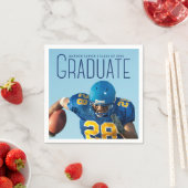 Football Player Afstuderen 2025 Blue Script Foto Servet (Insitu)