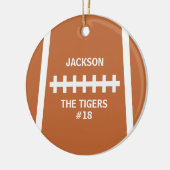 Football Player Ball Cool Custom Team en Number Keramisch Ornament (Links)