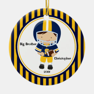 Football Player Big Brother kerstversiering Keramisch Ornament