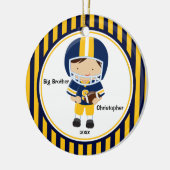 Football Player Big Brother kerstversiering Keramisch Ornament (Links)