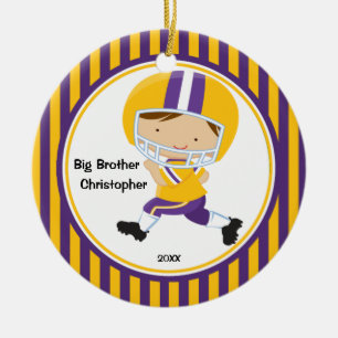 Football Player Big Brother kerstversiering Keramisch Ornament