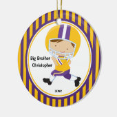 Football Player Big Brother kerstversiering Keramisch Ornament (Links)