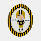 Football Player Big Brother kerstversiering Keramisch Ornament (Rechts)