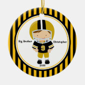 Football Player Big Brother kerstversiering Keramisch Ornament (Voorkant)