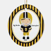 Football Player Big Brother kerstversiering Keramisch Ornament (Links)