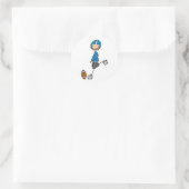 Football Player Blue T-shirts en cadeaus Ronde Sticker (Tas)