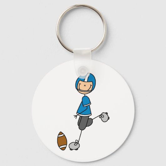 Football Player Blue T-shirts en cadeaus Sleutelhanger (Voorkant)