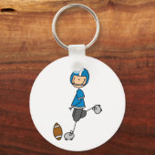 Football Player Blue T-shirts en cadeaus Sleutelhanger (Voorkant)