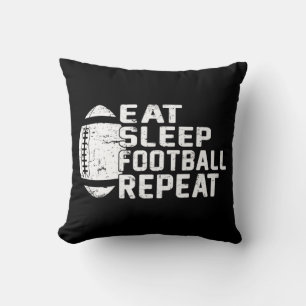 Football Player Eat Sleep Football Herhaal Liefde  Kussen