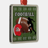 Football 🏈 Player en Red Helmet Metalen Ornament (Rechts)