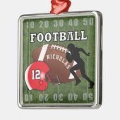 Football 🏈 Player en Red Helmet Metalen Ornament (Links)