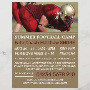 Football Player, Football Camp Adverteren Flyer