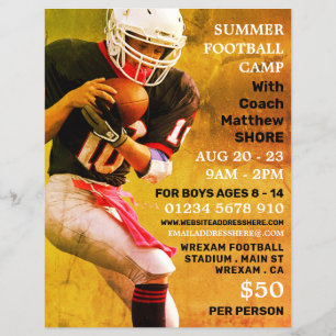 Football Player, Football Camp Adverteren Flyer