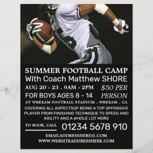 Football Player, Football Camp Adverteren Flyer