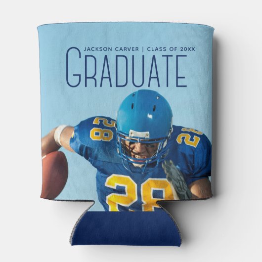 Football Player Foto Afstudeerfeest Blikjeskoeler (Achterkant)