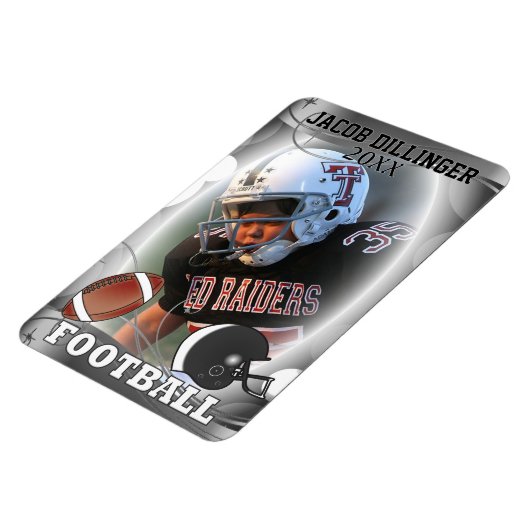 Football Player-fotosjabloon Magneet (Linkerzijde)