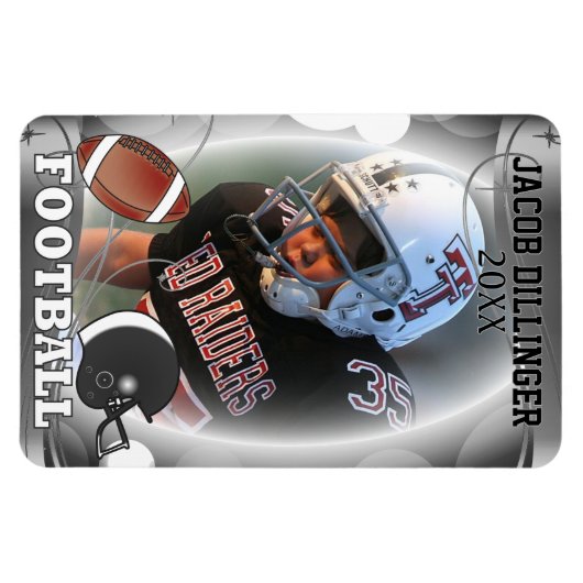 Football Player-fotosjabloon Magneet (Horizontaal)