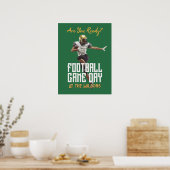 Football Player Game Day Green Poster (Keuken)