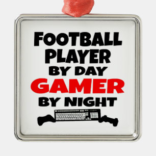 Football Player Gamer Metalen Ornament