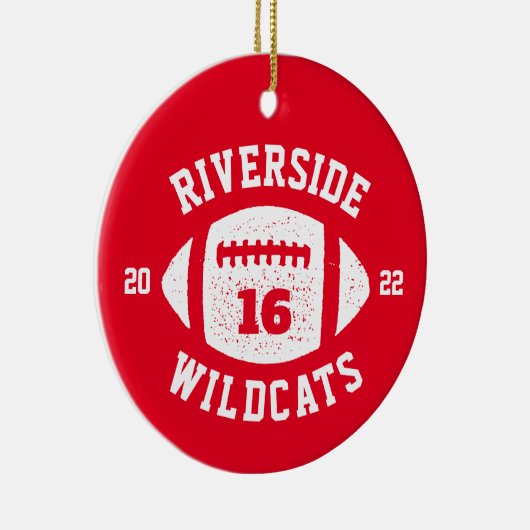 Football player gepersonaliseerde foto Kerstmis Keramisch Ornament (Rechts)