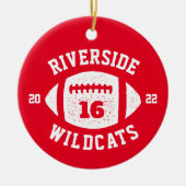 Football player gepersonaliseerde foto Kerstmis Keramisch Ornament (Voorkant)