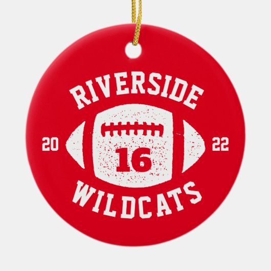 Football player gepersonaliseerde foto Kerstmis Keramisch Ornament (Voorkant)