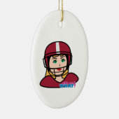 Football Player Girl Keramisch Ornament (Rechts)