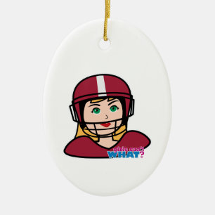 Football Player Girl Keramisch Ornament