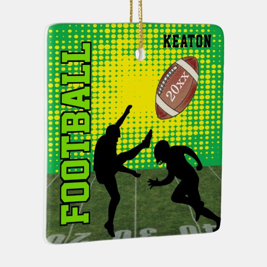 Football 🏈 Player - groen Keramisch Ornament (Rechts)