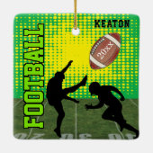 Football 🏈 Player - groen Keramisch Ornament (Achterkant)